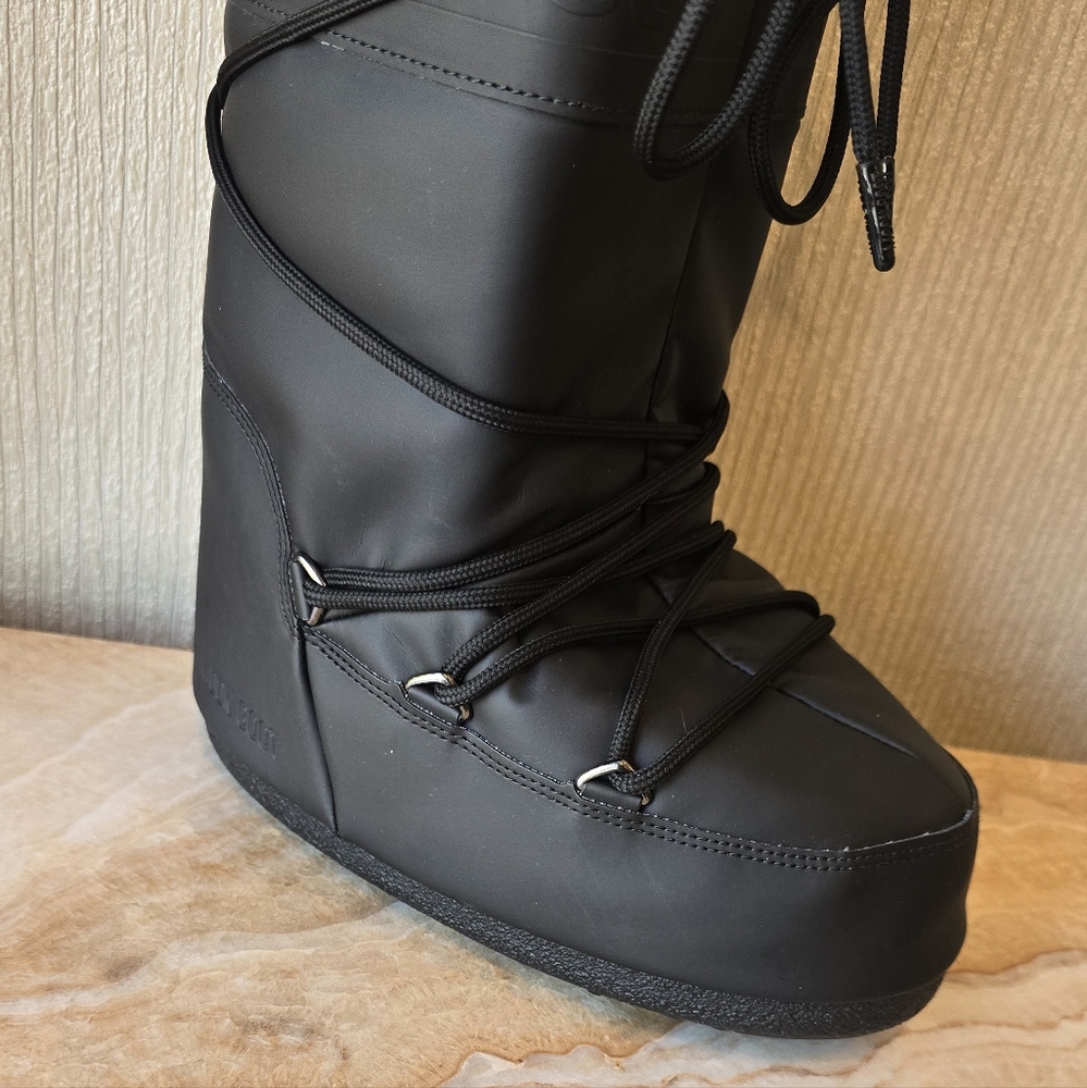 Moon Boot Icon Rubber Boots Moon Boots Black Snow Boot Moon Boot Tall Icon Boots - Picture 16 of 16